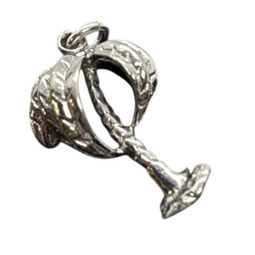 Vintage Palm Tree Tropical Charm Pendant Sterling‎ 925 Silver 1960s 3.1g 3D